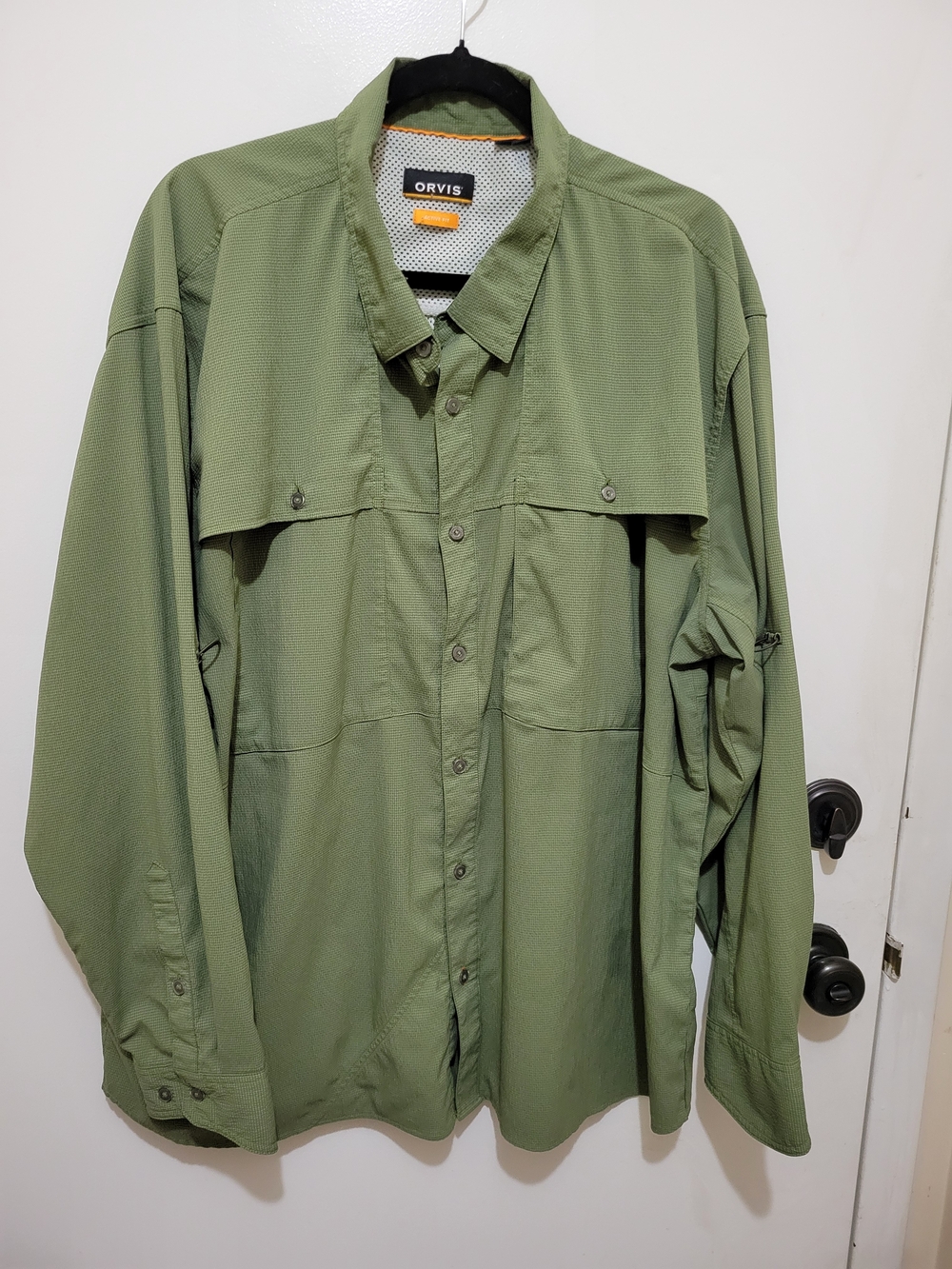 Orvis Olive Green Lightweight Men's Outdoor Shirt Jacket - Active Fit - Size XXL